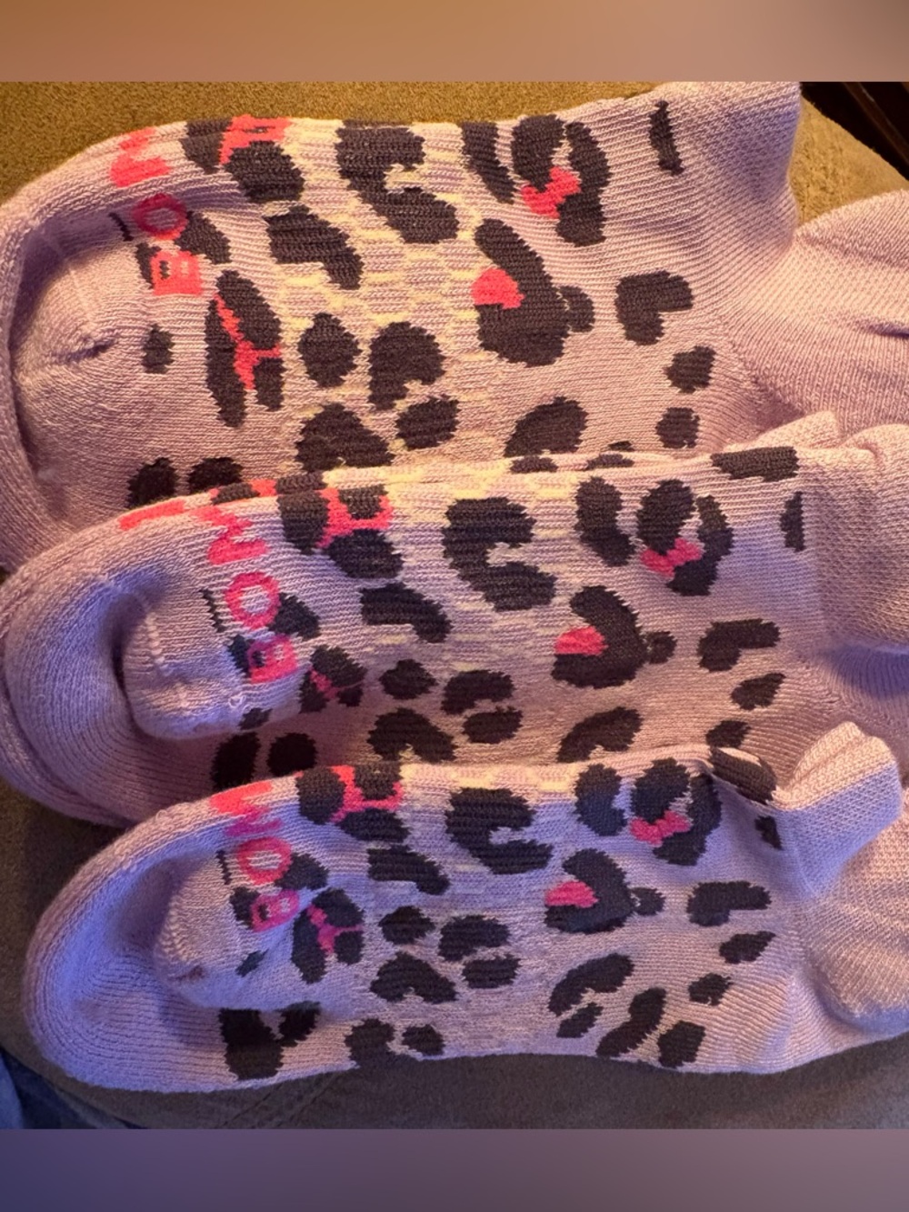NWOT 3 pairs of women’s small Bombas Lilac leopard print Ankle Socks